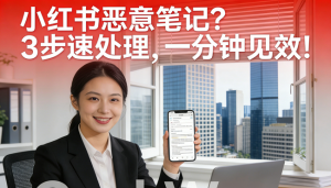 小红书恶意笔记？3步速处理，一分钟见效！
