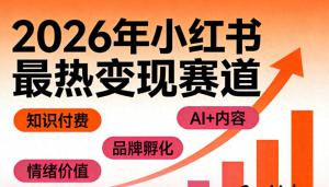 2026年小红书最热的变现赛道：谁在赚到第一桶金？